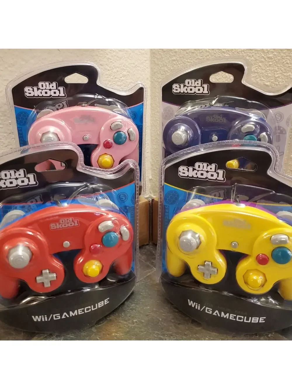 4 Gamecube Controllers - 4 Colors Bundle (NEW) Red Yellow Pink Purple - Nintendo